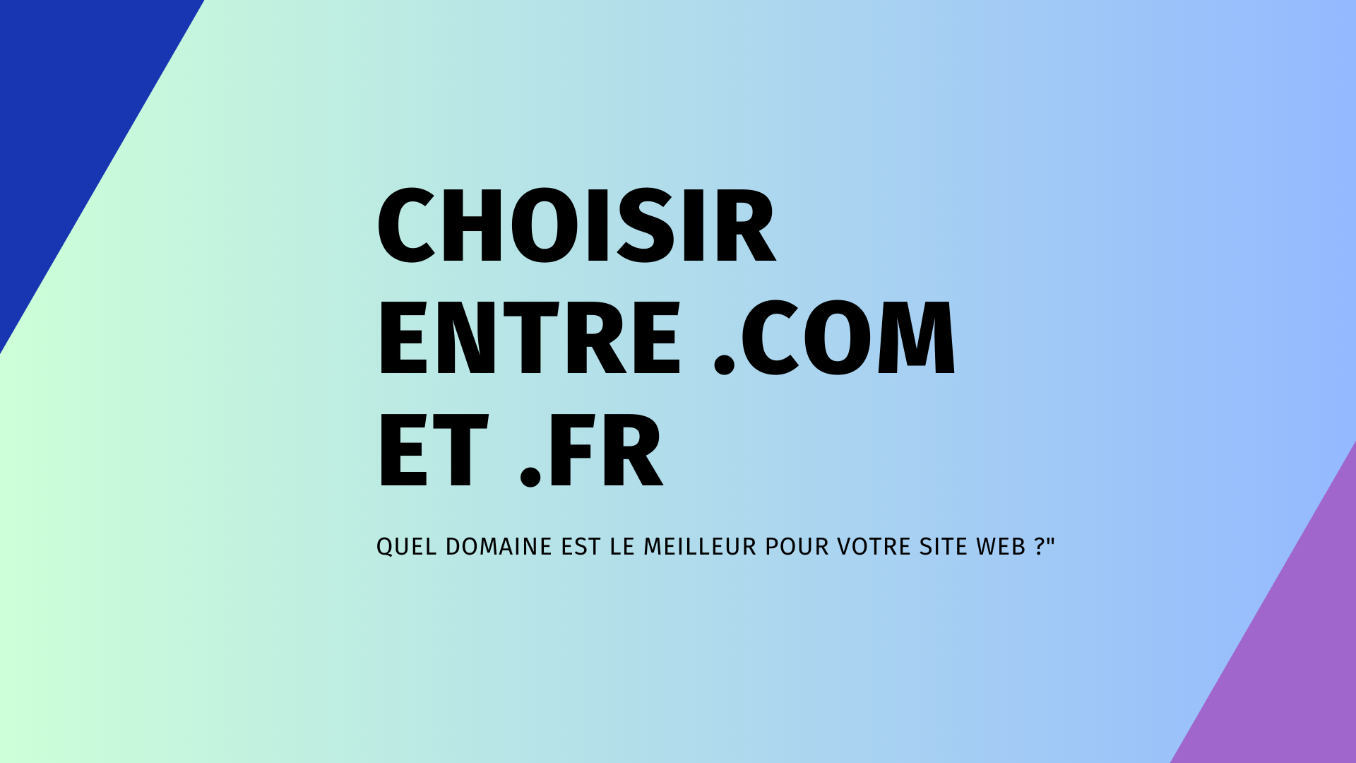 Choisir entre .com et .fr