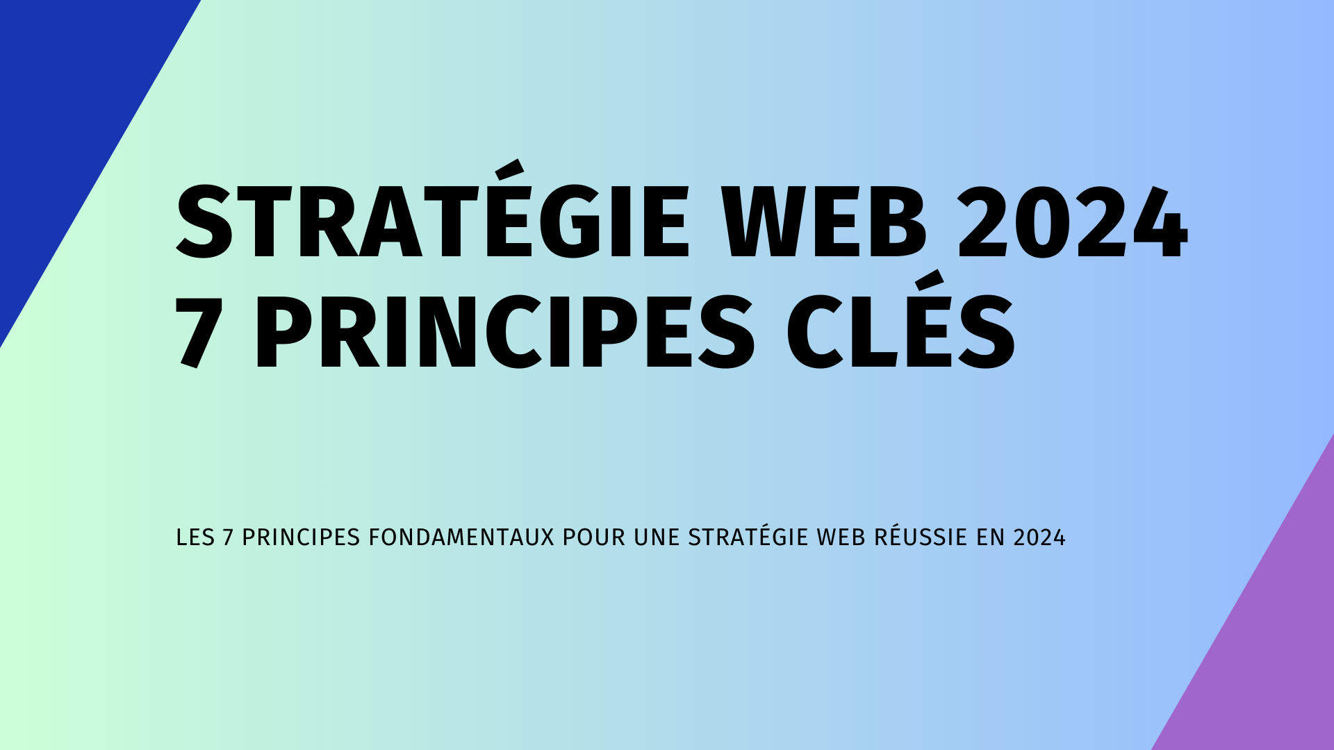 Stratégie Web 2024 - 7 Principes Clés